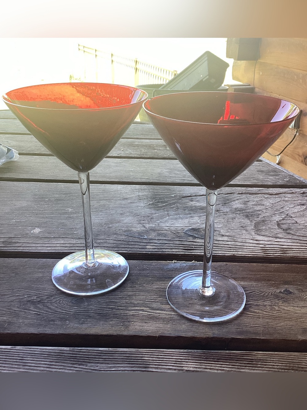 Ruby Red Martini Glasses - Set of 2